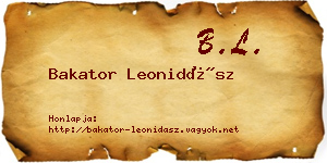 Bakator Leonidász névjegykártya